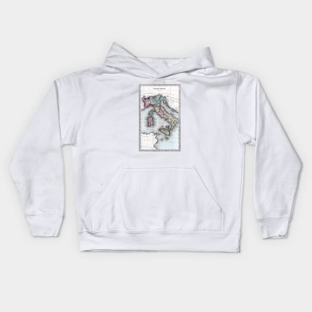 1835 Map of the Italian States Kids Hoodie by historicimage